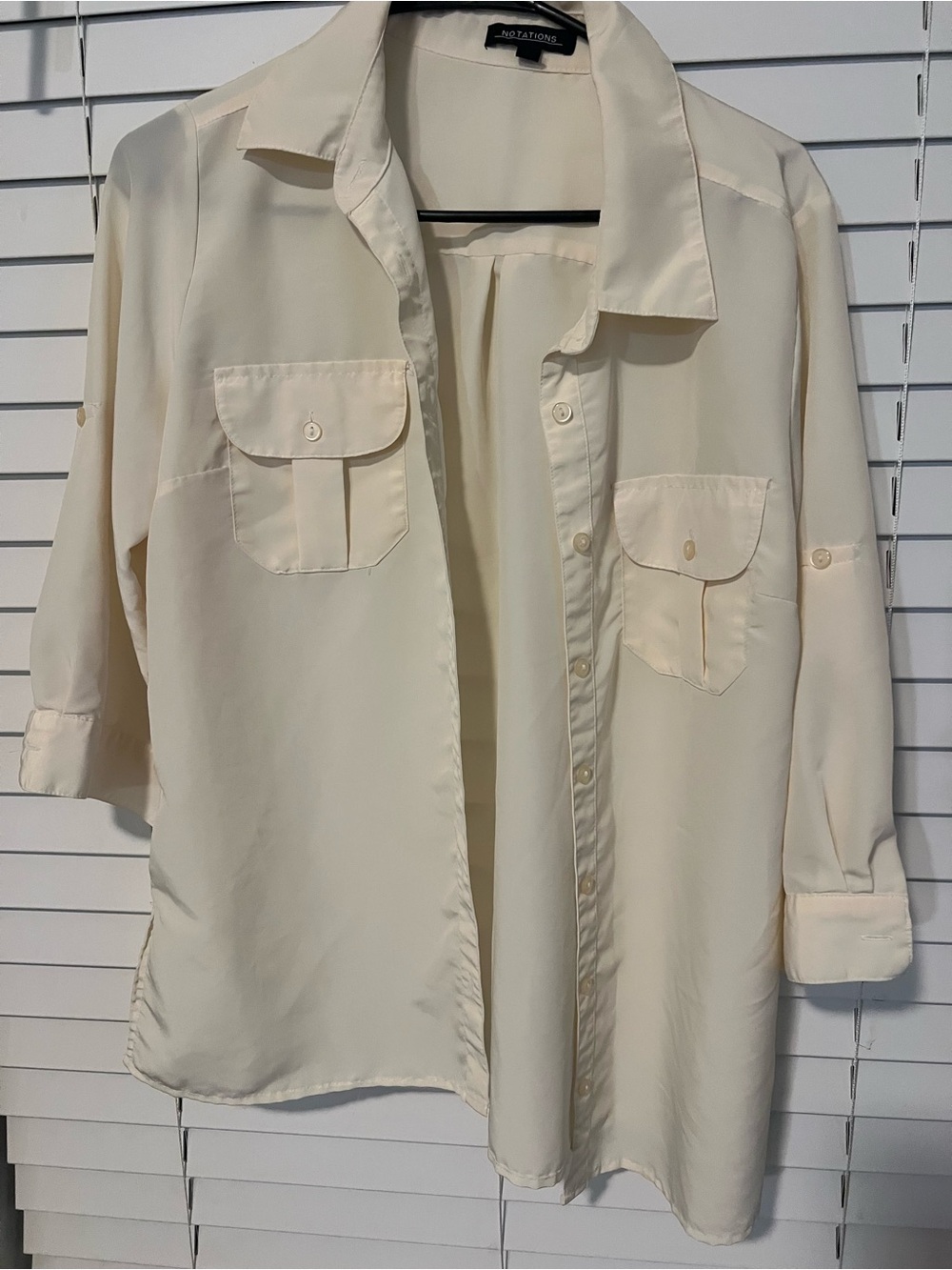 Notations Cream Button-Front Blouse